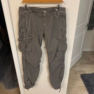 True Religion Men's Charcoal Cargo Pants